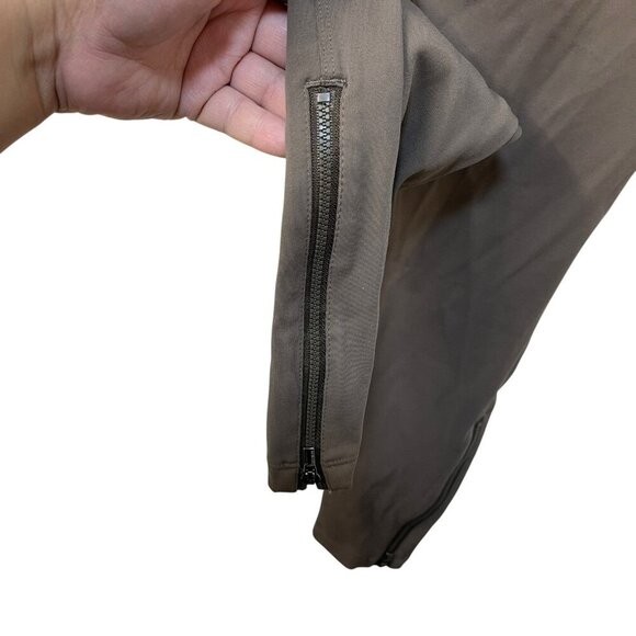 ATHLETA Delancey Moto Tight Legging Pants Women's M Taupe Brown Zipper Ankle - Picture 6 of 8